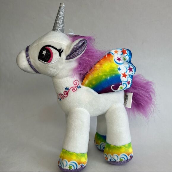 NWT White Magical Unicorn Pony With Rainbow Wings Purple Hair - Picture 6 of 12